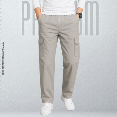 6 Pocket BELT CHINOS CARGO PANTS ( off-white )