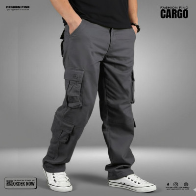 8 Pocket BELT CHINOS CARGO PANTS ( ash)