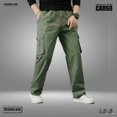 6 Pocket BELT CHINOS CARGO PANTS ( olive )