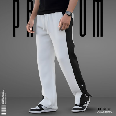 3 Button Trouser - White