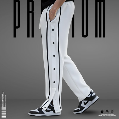 7 Button Trouser - White