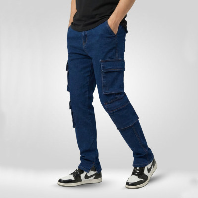 Premium Denim Jeans - 8 Pocket (Stitch) (Deep Blue)