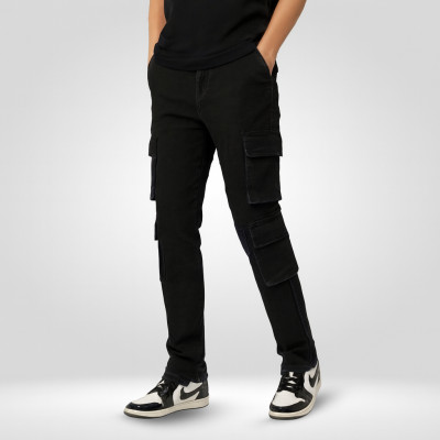 Premium Denim Jeans - 8 Pocket (Stitch) (Black)