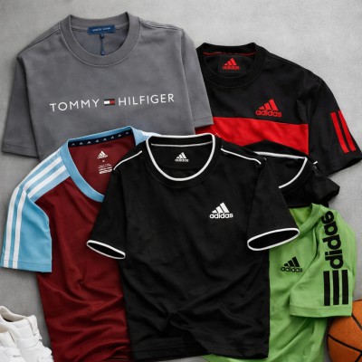 Men's Stylish Half Sleeve Jersey T-shirt 5 Pcs Combo
