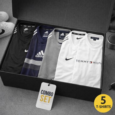Men's Stylish Half Sleeve Jersey T-shirt 5 Pcs Combo