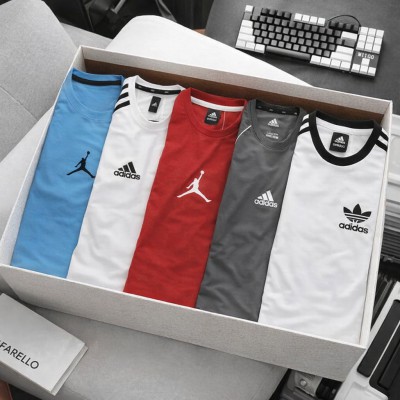 Men's Stylish Half Sleeve Jersey T-shirt 5 Pcs Combo