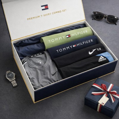 Men's Stylish Half Sleeve Jersey T-shirt 5 Pcs Combo