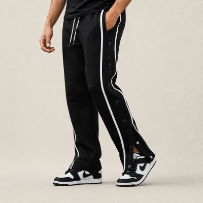 Men's Premium 7 Button Track Pants – Black