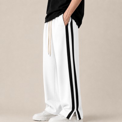Men's Low Cut Baggy Track Pants – White