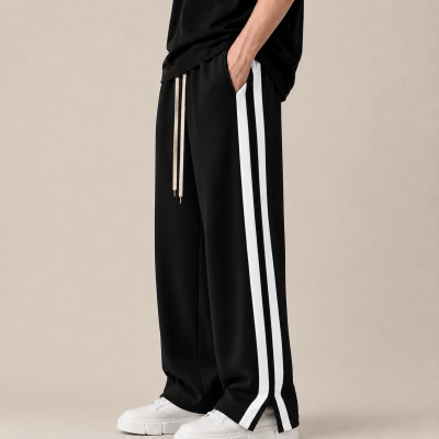 Men's Low Cut Baggy Track Pants – Black