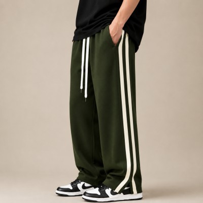 Men's Low Cut Baggy Track Pants – Olive