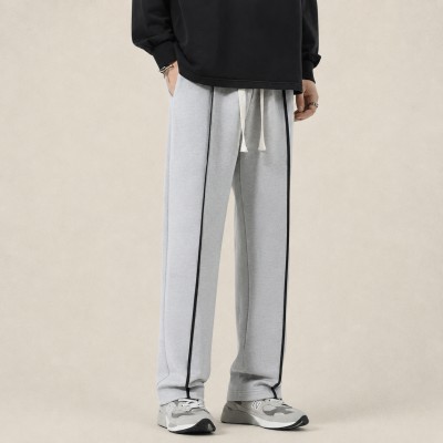 Men's 1 Stripe Baggy Track Pants – Ash Grey