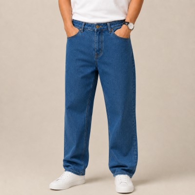 Men's Premium 4 Pocket Baggy Denim Jeans – Blue Wash