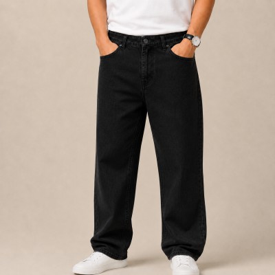 Men's Premium 4 Pocket Baggy Denim Jeans – Black Wash